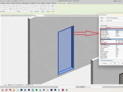 Window Modern Style 01  Parametric Family Revit 3D model