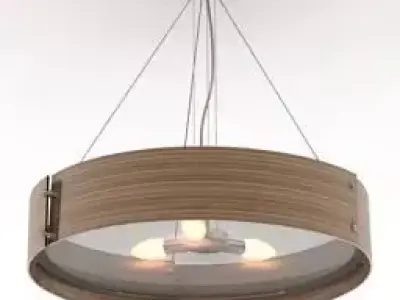 Lamp wooden ceiling light fixture 3D model