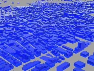 Cityscape building Low-poly 3D model