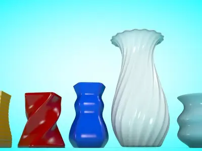 Flower Vases 3D Model Pack