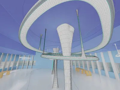 Futuristic exhibition interior ART GALLERY 3D 3D model