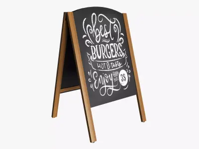 Sidewalk Chalkboard Sign 3D model