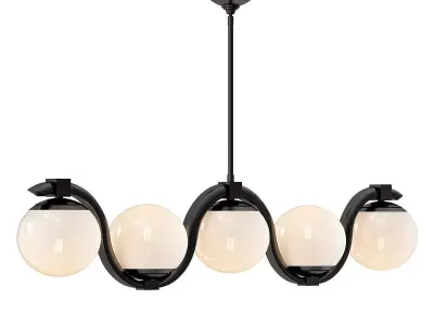 REEDWAY four light chandelier with glass globes 3D model