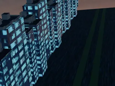 Seaside Skyline Street Low-poly 3D model