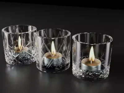 Glass Candle Holders 3D model