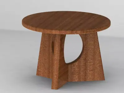 Modern Wooden Side Table 3D model