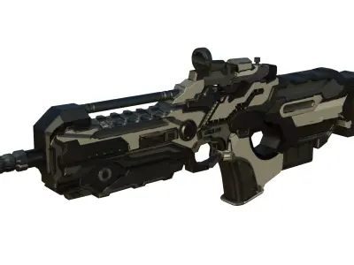 sci fi gun for game and vfx 3D model