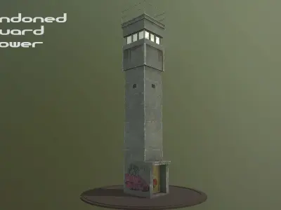 Abandoned Guard Tower 02 Low-poly 3D model