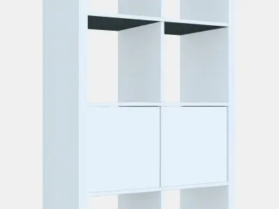 KALLAX Shelving unit with doors 4 Low-poly 3D model