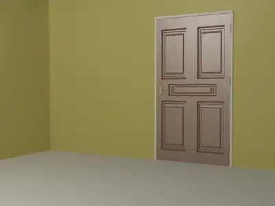 Wooden door Free low-poly 3D model get