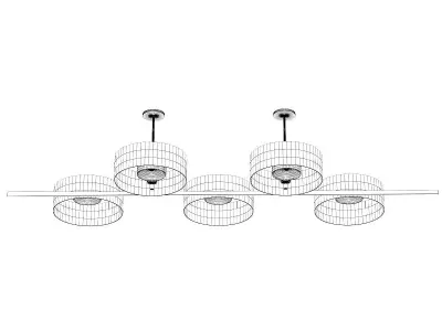 Golden Metal Ceiling Lamp 3D model