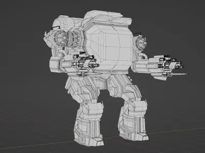 Scifi Robot Low-poly 3D model
