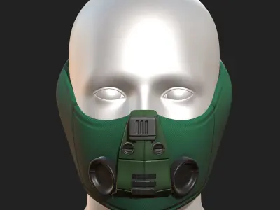 Gas mask scifi military combat 3d  Low-poly 3D model