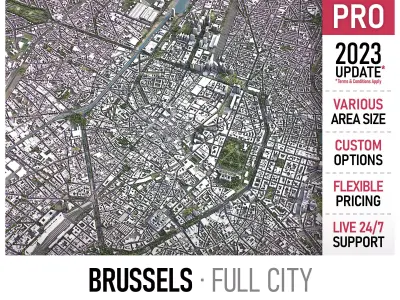 Brussels Low-poly 3D model