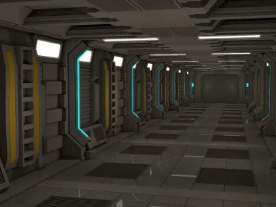 Sci Fi Corridor  3D model 35