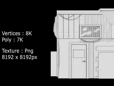 Rusty building warehouse abandoned - Low poly realistic Low-poly 3D model