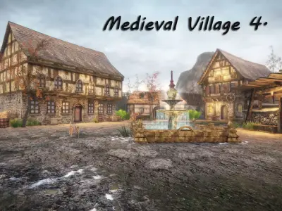 Medieval Village 4 Low-poly 3D model