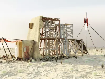 Abandoned scifi outpost 3D model