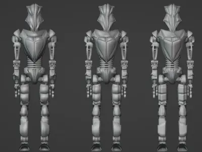 Sci-Fi Red Robot 3D model