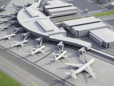 Canberra Airport Low-poly 3D model
