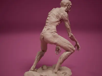 Spawn of the Abyss - The Emaciated Lurker - Creatures STL 3D print model