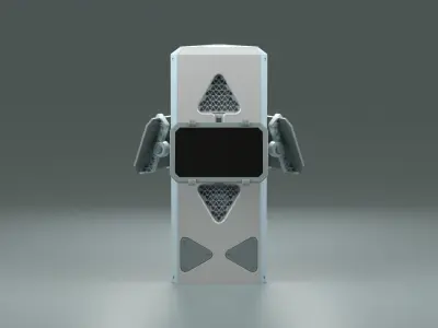 SciFi Info Pillar Console Low-poly 3D model