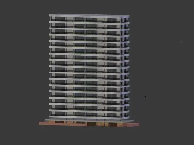 Residential Skyscraper Low-poly 3D model