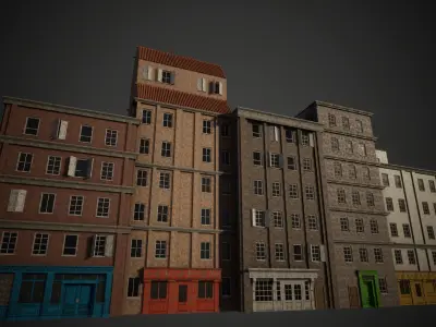 City Building Modular Pack Low-poly 3D model