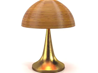 Large Bamboo Table Lamp 3D model