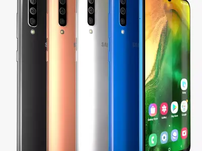 Samsung Galaxy A50 All colors 3D model