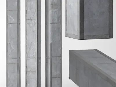 set of concrete structures 3D Model Pack