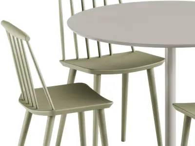 Muuto Soft Cafe Table and Chair J77 by Hay 3D model