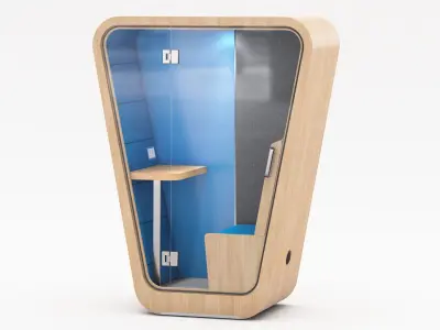 Office phone booth Low-poly 3D model