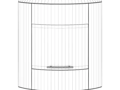 Wall Chrome Fireplace 3D model