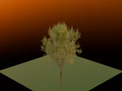 PSX PS1 Styled Low Poly 3D Model of a Tree Low-poly 3D model
