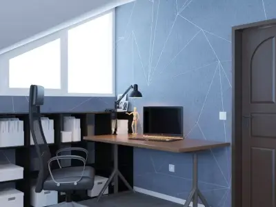 Attic interior scene 3D model