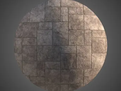 8K Large Area Natural stone pavers 02 - 6 Variations Texture