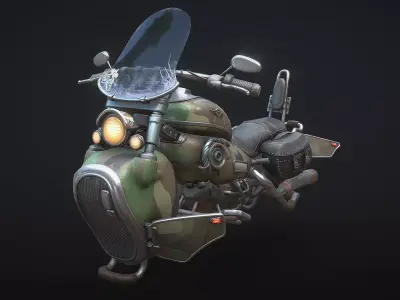 Harley Davidson Sci-Fi Flying Moto  Low-poly 3D model