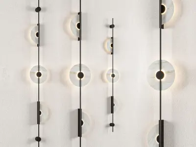 Alabaster Wall Sconce Black 3D model