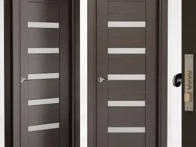 Della Vetro Gray Oak Belldinni Modern Interior Door 3d model Low-poly 3D model