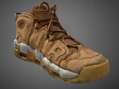 3D Nike Air More Uptem model Low-poly 3D model