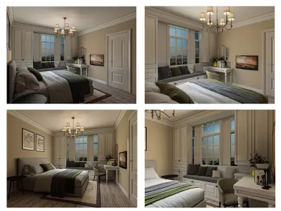Indulge in Timeless Elegance with This 3D Bedroom Model 3D model