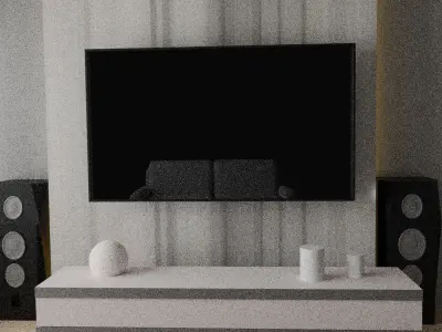 Living Room Scene Low-poly model Low-poly 3D model