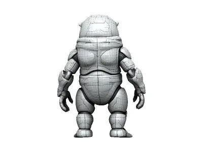 Manatee Cyborg Low-poly 3D model