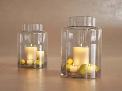 Glass Hurricane Candle Holder 3D model