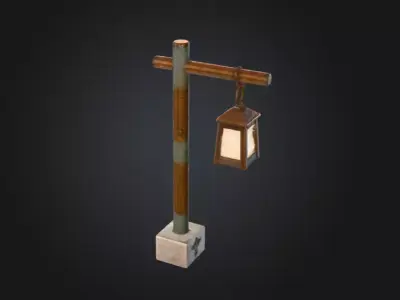 Rustic Lantern Elegance Low-poly 3D model