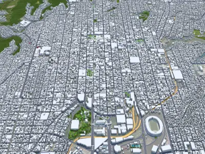 Guatemala City Guatemala 30km AI Low-poly 3D model