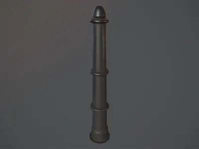 Barrier Bollard pack 5 Black v1 Low-poly 3D model
