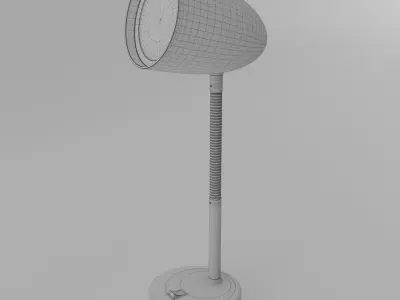  Blue desk lamp that turns on its light with rig 3D model
