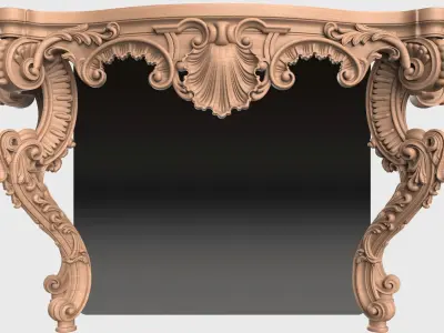 Carved console 4 leg for CNC 04 3D model